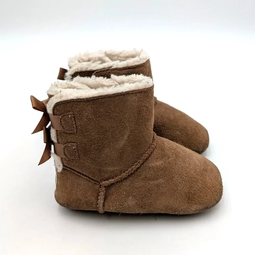 UGG Bailey Bow Boots Fixed Bow Baby Kids' Chestnut Size US 04/05 EU20.5